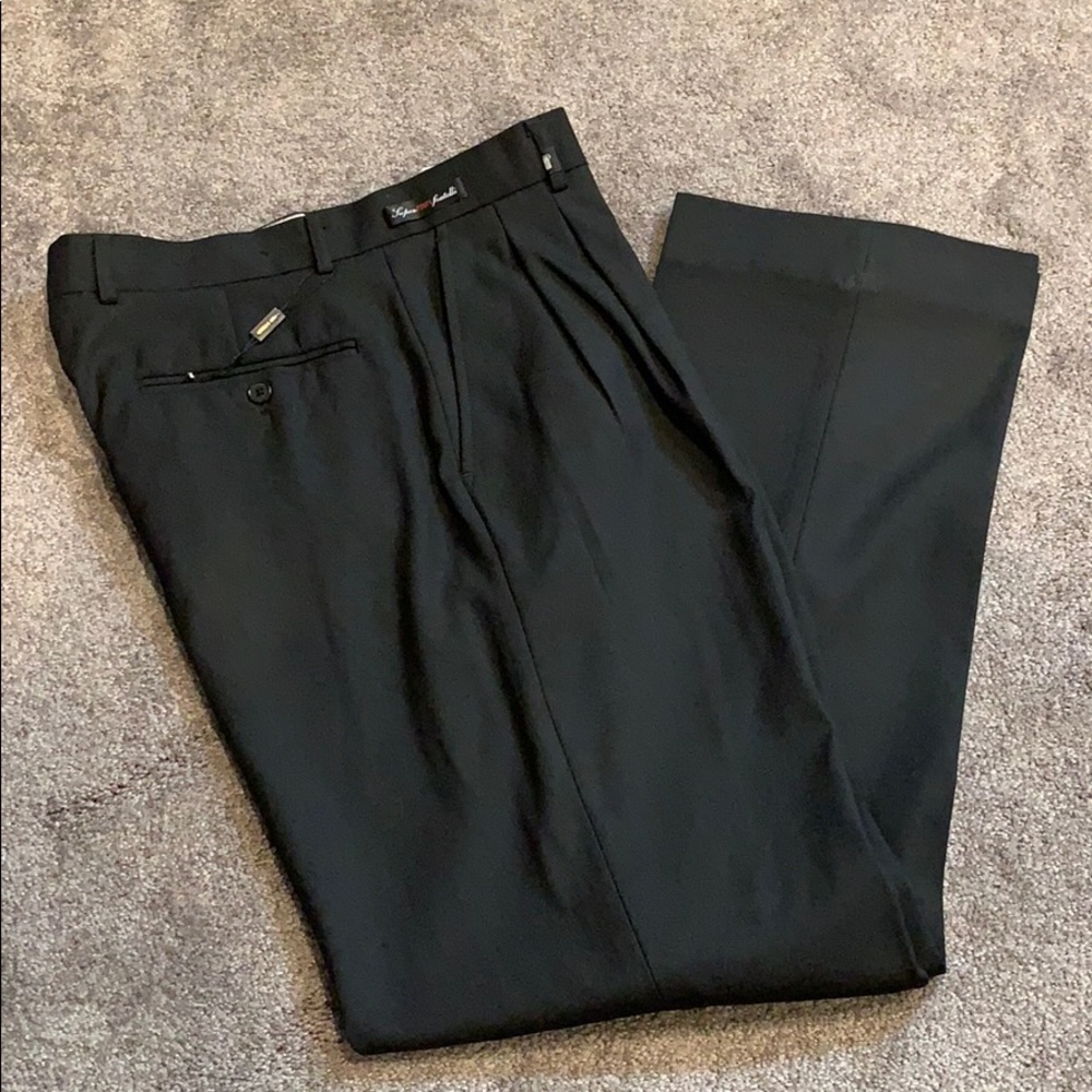 Black Pleated Dress Pants - Mens - 34x32